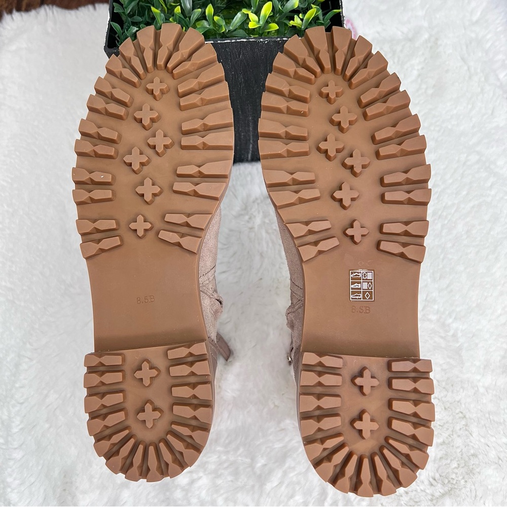 Kate Spade Bailee Winter Boots Rustic Brown Suede Faux Fur Lug Sole Size 8.5 - Picture 10 of 13